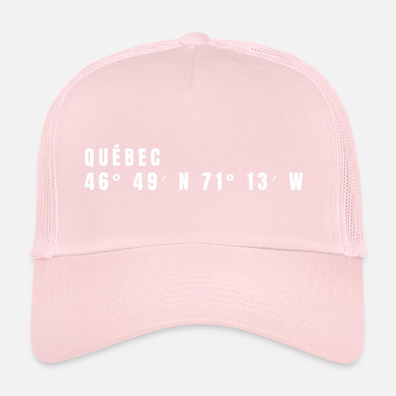Quebec Canada Coordinates Trucker Cap