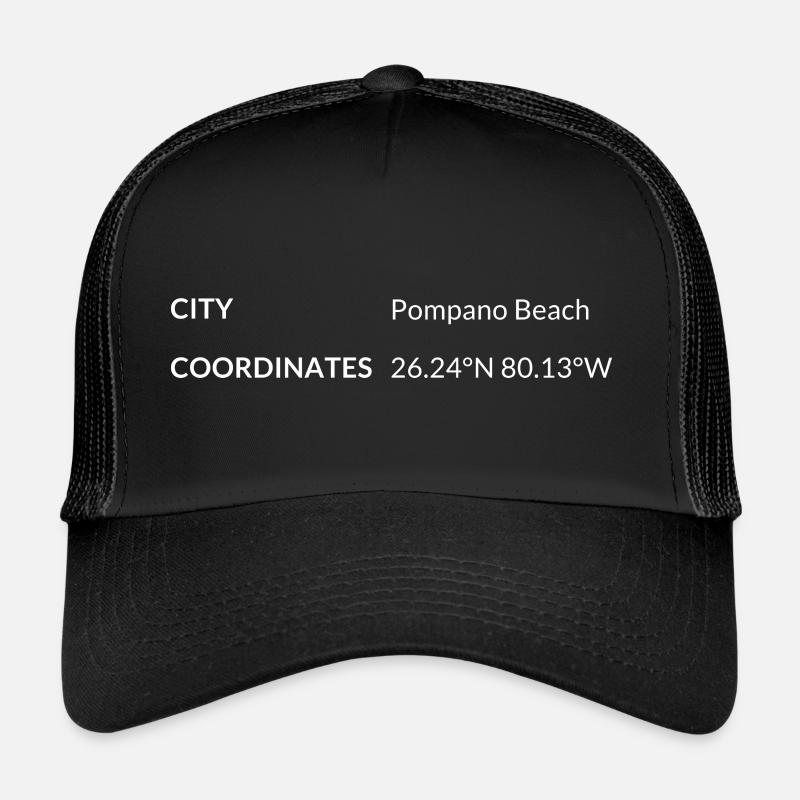 les coordonnées de Pompano Beach, Floride, États-Unis Casquette trucker 