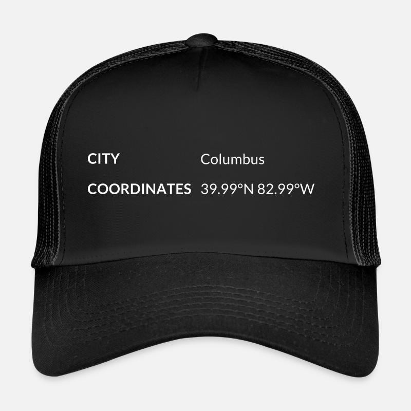 Coordonnées de Columbus Ohio États-Unis Casquette trucker 