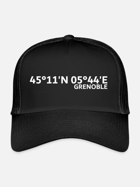 Grenoble coordinates - Trucker Cap - black/black - Front