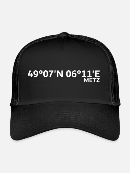 Coordonnées Metz - Casquette trucker  - noir/noir - Devant