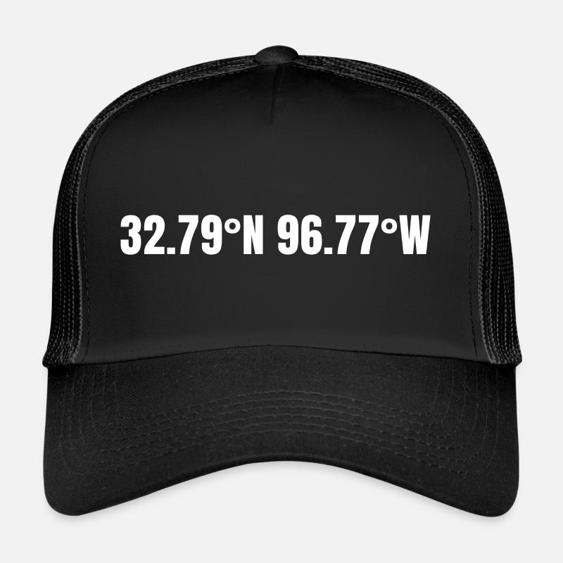 Dallas Texas USA Coordinates Trucker Cap