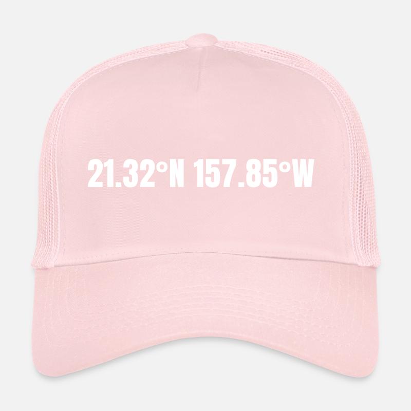 Honolulu, Hawaii, USA Coordinates Trucker Cap