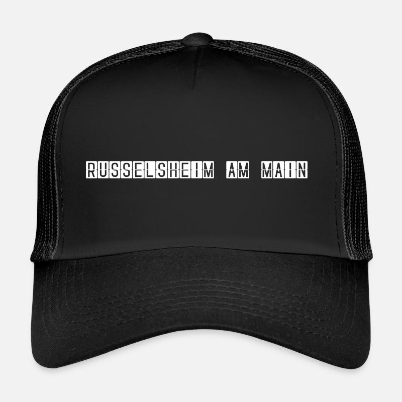 Rüsselsheim am Main Flughafentafel - Trucker Cap - Schwarz/Schwarz