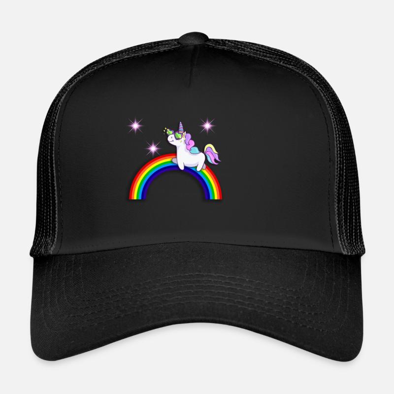 Licorne avec arc-en-ciel Casquette trucker 