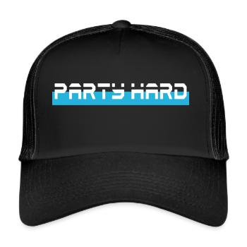 party hard cyan blue light blue - Trucker Cap - black/black - Front