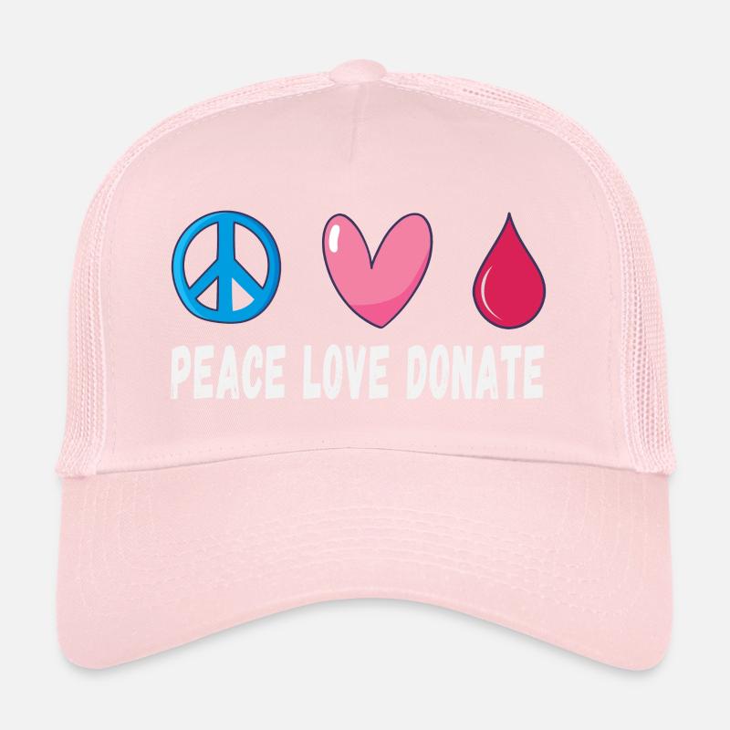 Friede Liebe Spende Blut Trucker Cap
