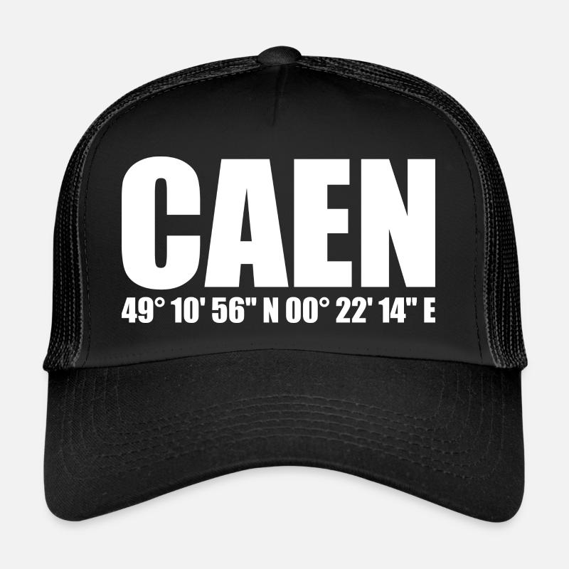 Coordonnées de Caen - Casquette trucker  - noir/noir