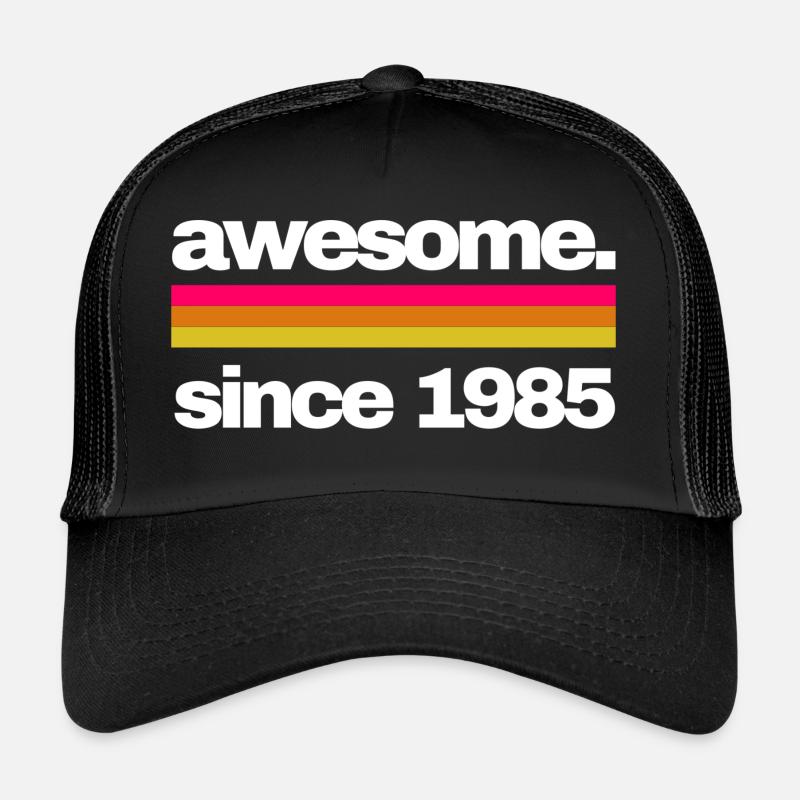 awesome since 1985 - Trucker Cap - Schwarz/Schwarz