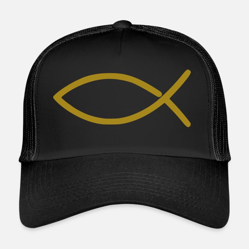 Fish Christian Gold - Trucker Cap - black/black