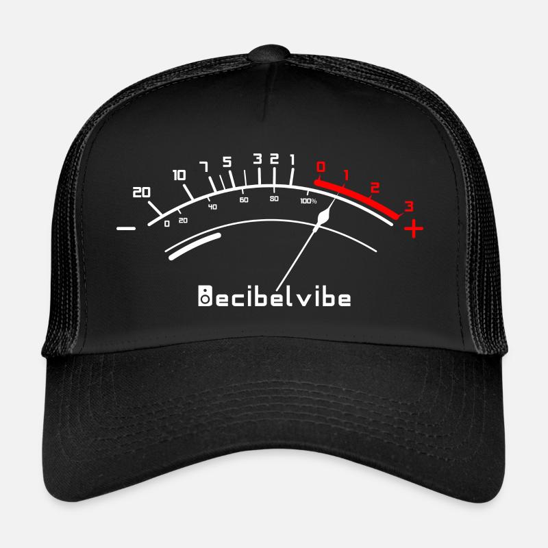 Decibelvibe - Derivate - VU Meter White - Trucker Cap - Schwarz/Schwarz