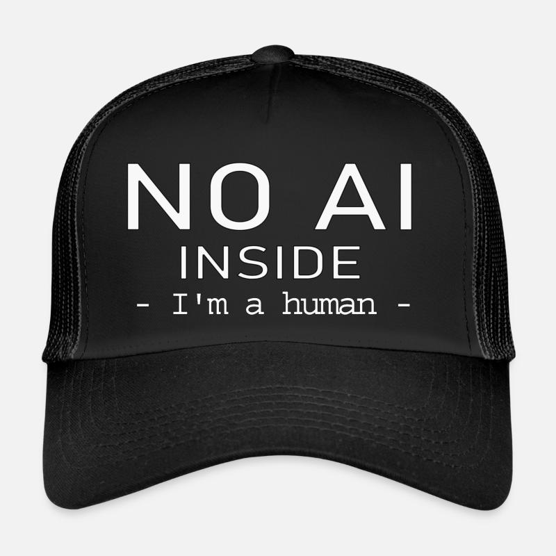 NO AI INSIDE - Casquette trucker  - noir/noir