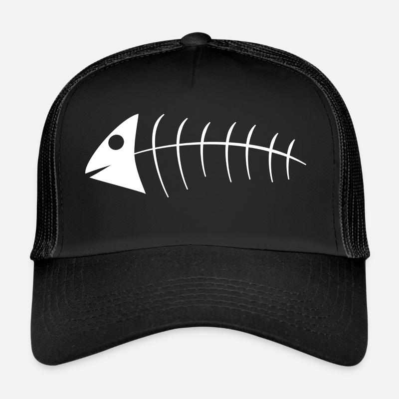 Arête de poisson - Casquette trucker  - noir/noir