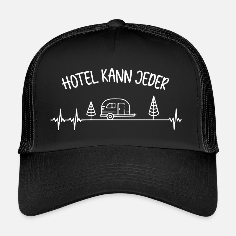 HOTEL KANN JEDER - Camping - Wohnwagen - Trucker Cap - Schwarz/Schwarz
