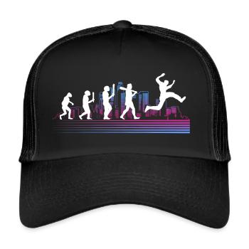 Parkour Läufer Parkourläufer Freerunning - Trucker Cap - Schwarz/Schwarz - Vorne