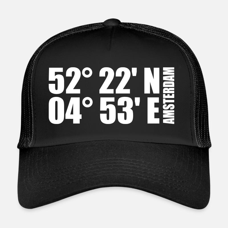 Amsterdam coordinates Trucker Cap