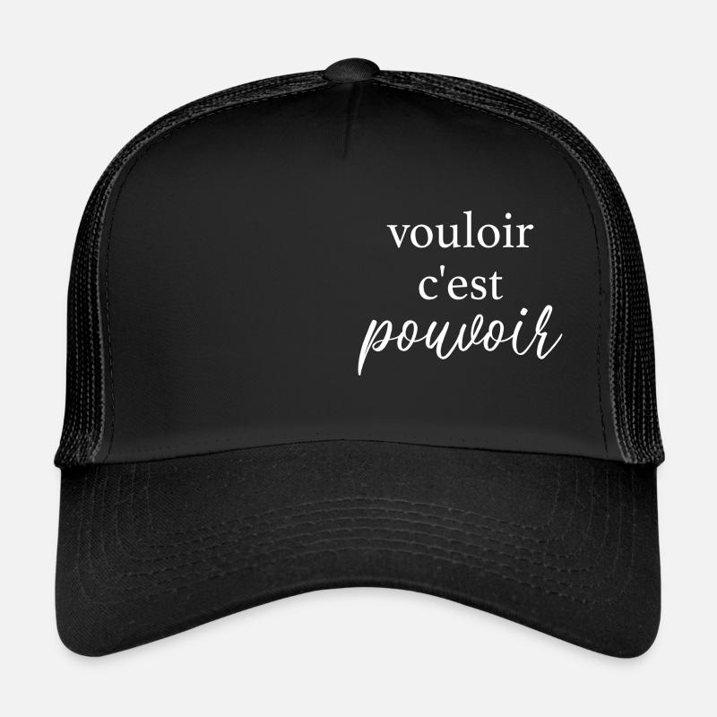 Französisch - Trucker Cap - Schwarz/Schwarz