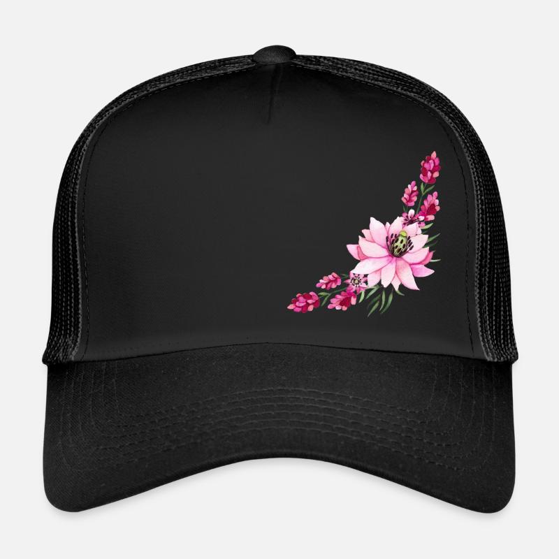 Rose floral accent Trucker Cap