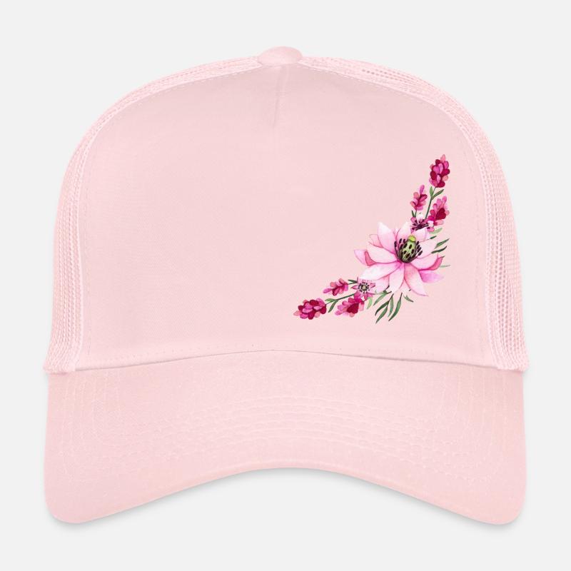 Rose floral accent Trucker Cap