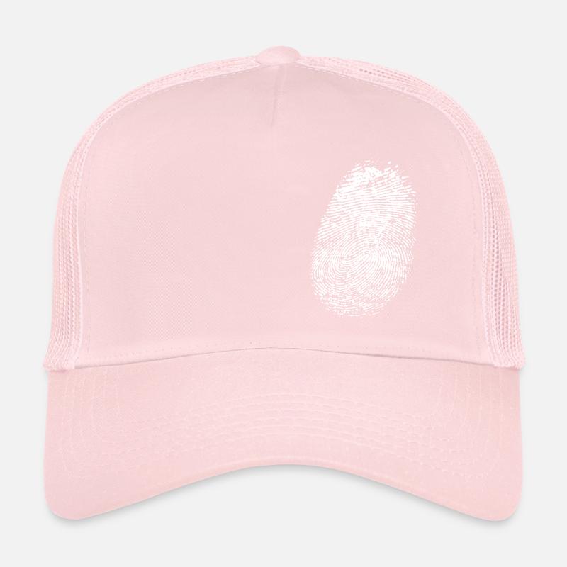 empreinte digitale réaliste en blanc Casquette trucker 