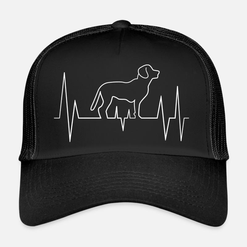 Hund Herzschlag - Trucker Cap - Schwarz/Schwarz