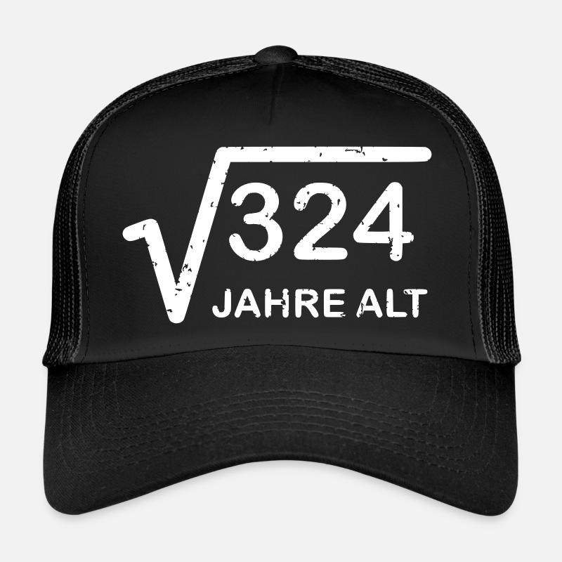 18th birthday square root 324=18 years gift Trucker Cap