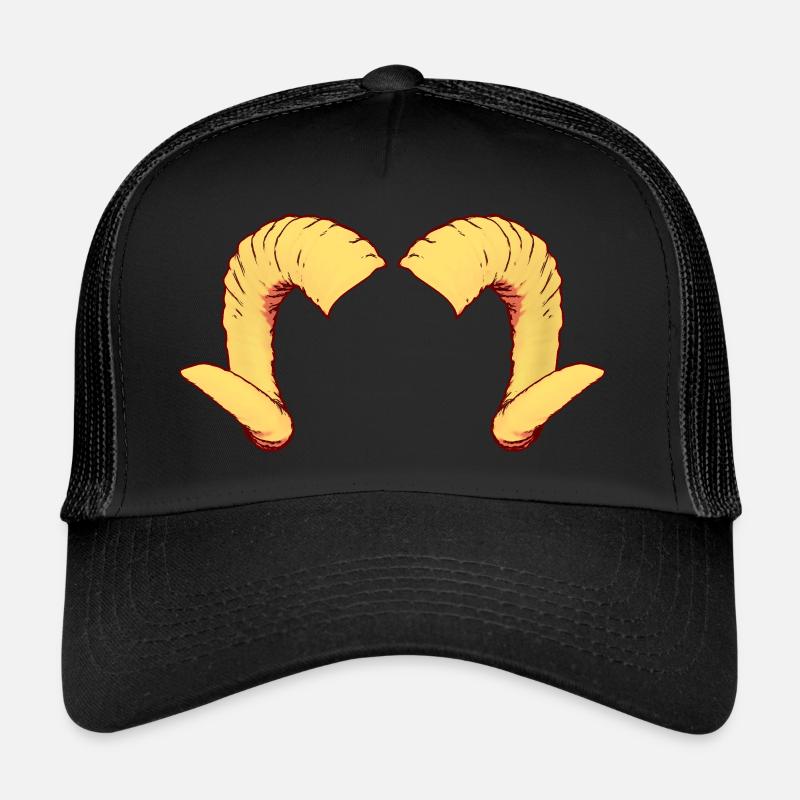 widder horn zodiac sign Trucker Cap