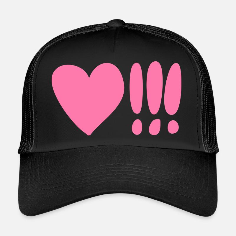 Coeur avec point d’exclamation Pink Casquette trucker 