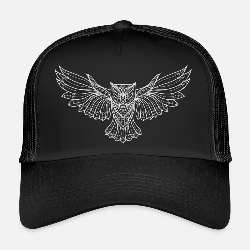 Eule - Trucker Cap - Schwarz/Schwarz