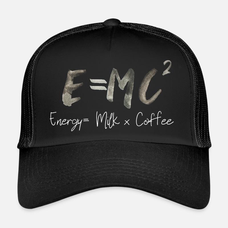 E MC2 Energie Physik Wissenschaft Spruch Schrift - Trucker Cap - Schwarz/Schwarz