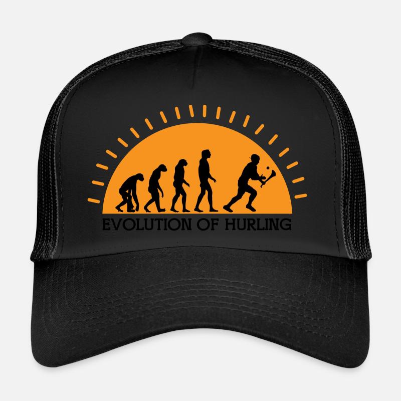 The Evolution of Hurling - Trucker Cap - Schwarz/Schwarz