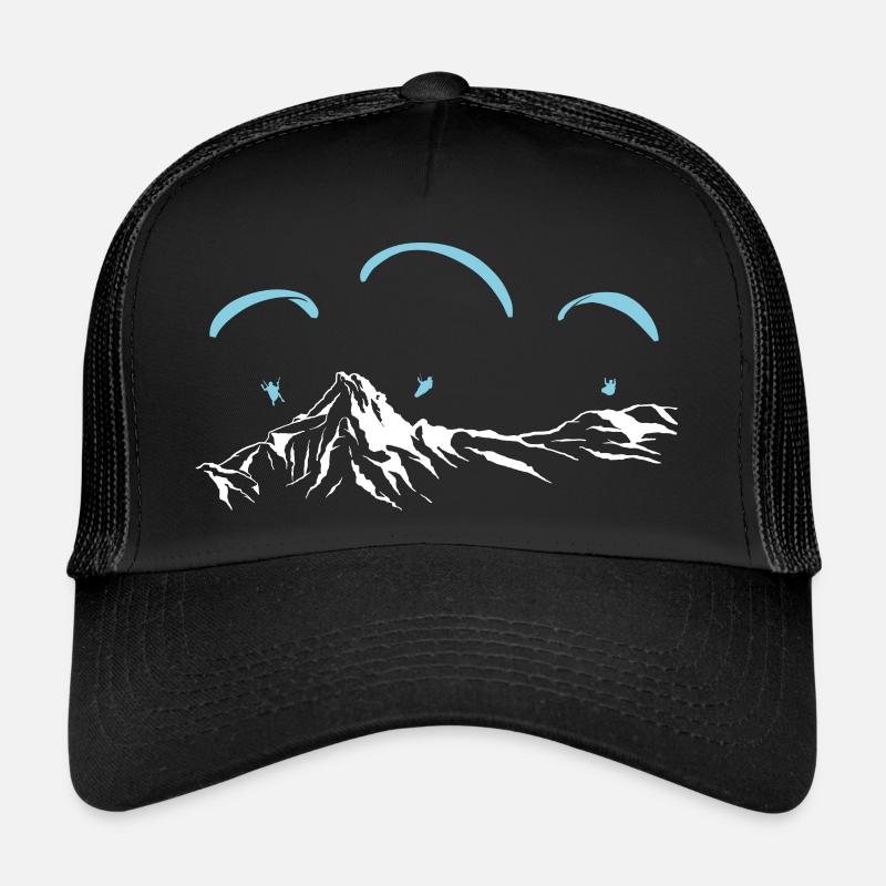 Paragliding Paragleiter Gleitschirm - Trucker Cap - Schwarz/Schwarz