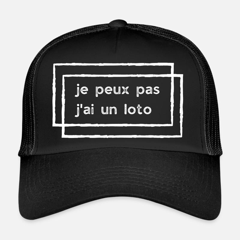 Je peux pas j'ai un loto (rectangles) Casquette trucker 