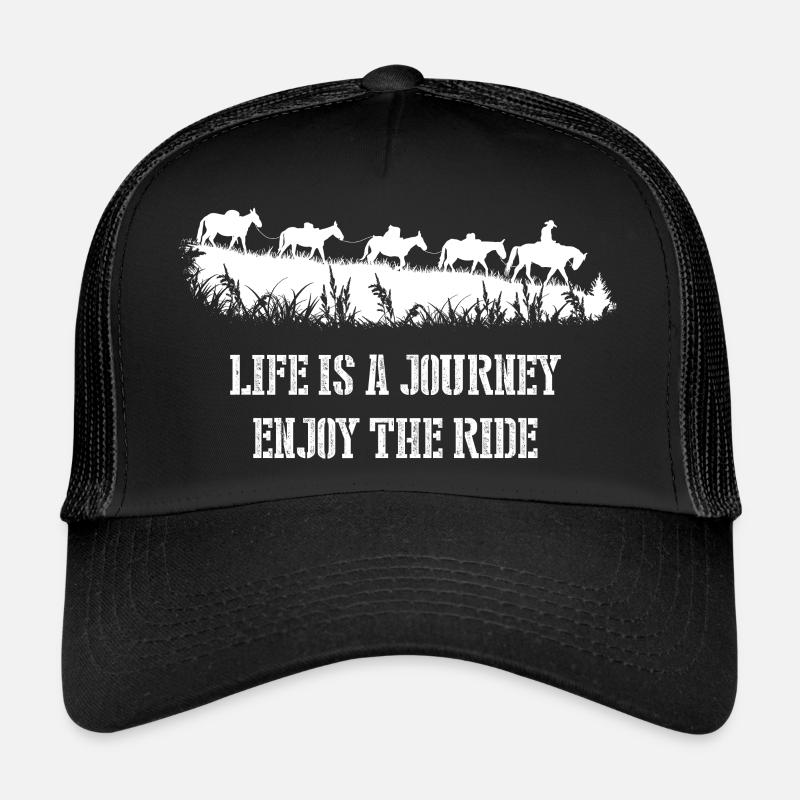 Pferd, Maultier, Packpferd - Trucker Cap - Schwarz/Schwarz