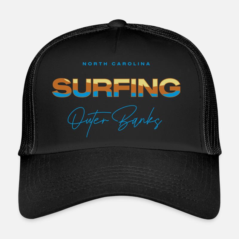 Surfing Spots - Outer Banks (North Carolina) - Trucker Cap - Schwarz/Schwarz