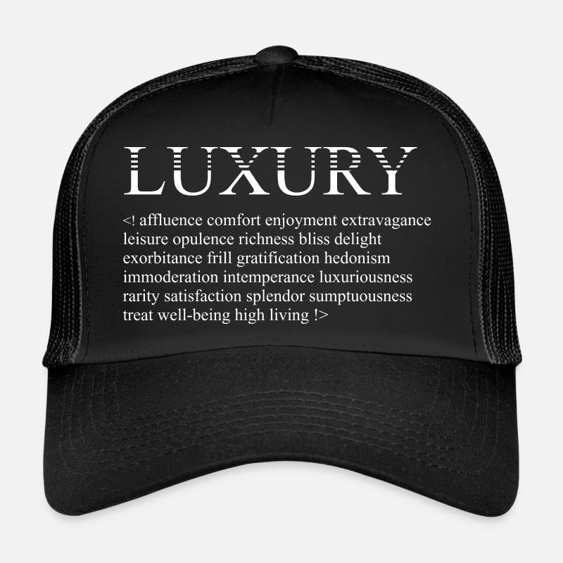 LUXURY - Examples - Lines Series - Trucker Cap - Schwarz/Schwarz