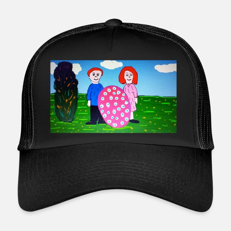 Père, mère et ovule - Casquette trucker  - noir/noir