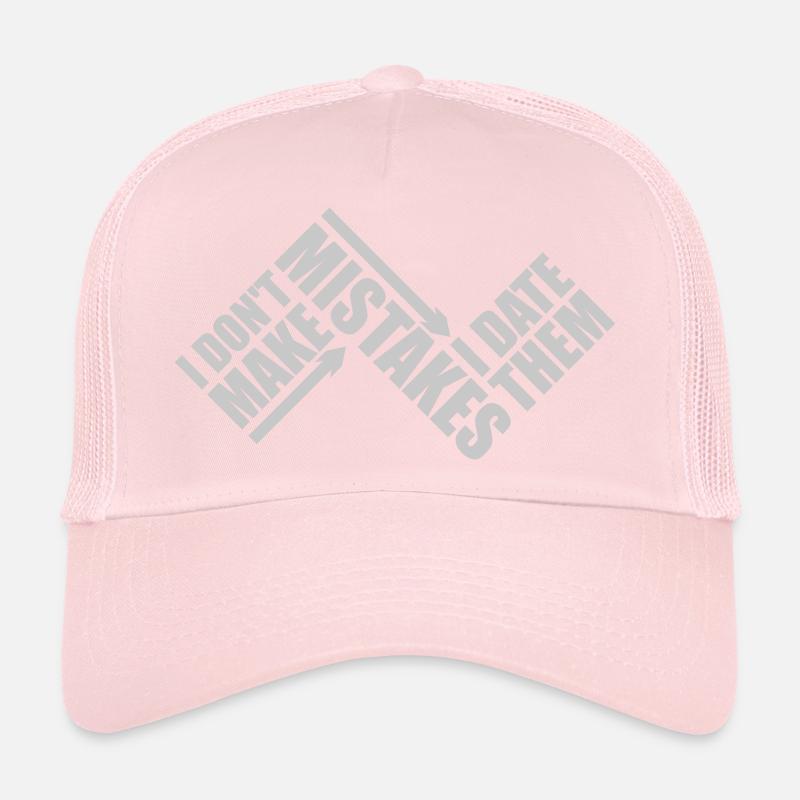Date Mistakes Quote Logo Trucker Cap