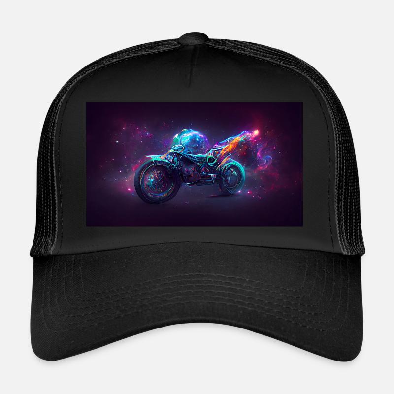 Space Motorcycle Trucker Cap