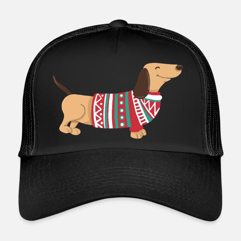 Drôle de Teckel de Noël Teckel de Noël Chien Casquette trucker 