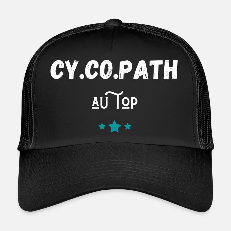cycopath au top idée cadeau - Casquette trucker  - noir/noir
