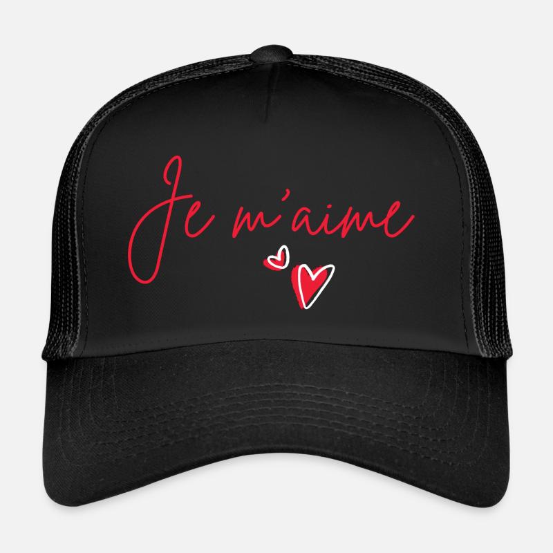 Je m'aime - Trucker Cap - Schwarz/Schwarz