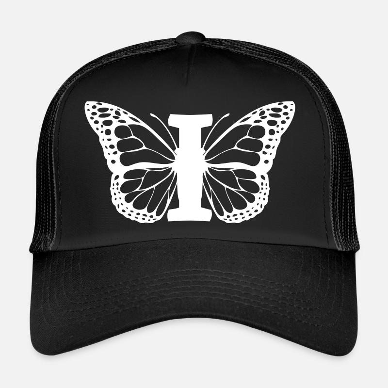 lettre i papillon - Casquette trucker - noir/noir
