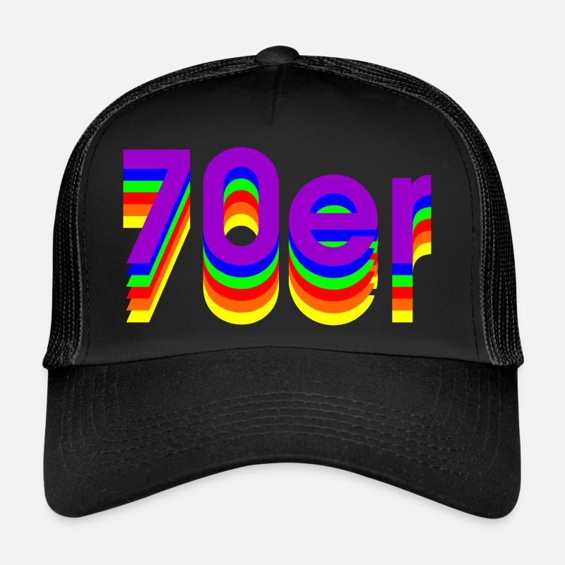 70er - Trucker Cap - Schwarz/Schwarz
