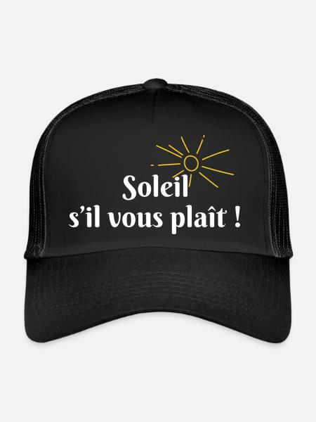Soleil s’il vous plaît - Casquette trucker  - noir/noir - Devant