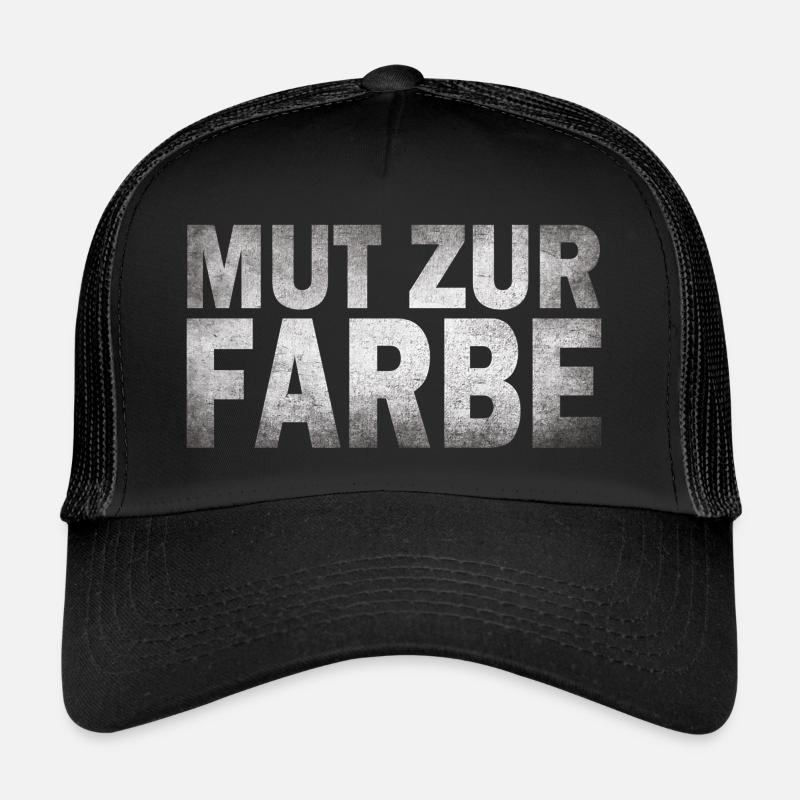 Mut zu Farbe - Trucker Cap - Schwarz/Schwarz