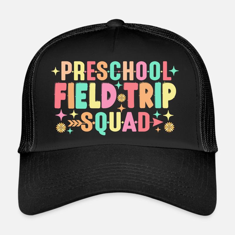 Preschool Field Trip Squad - Trucker Cap - black/black