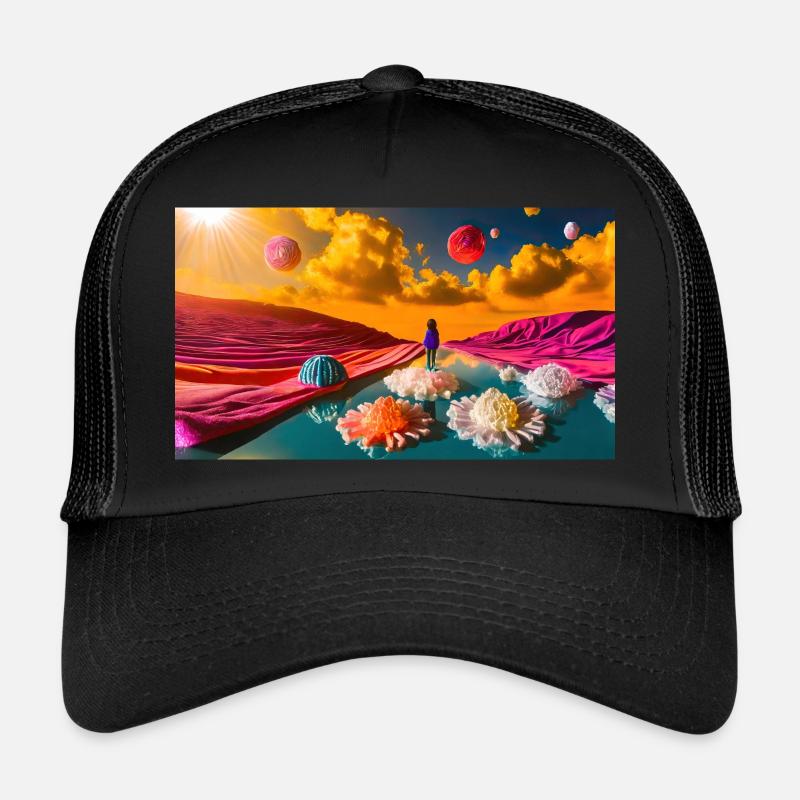 Bonbonplaneten - Trucker Cap - Schwarz/Schwarz