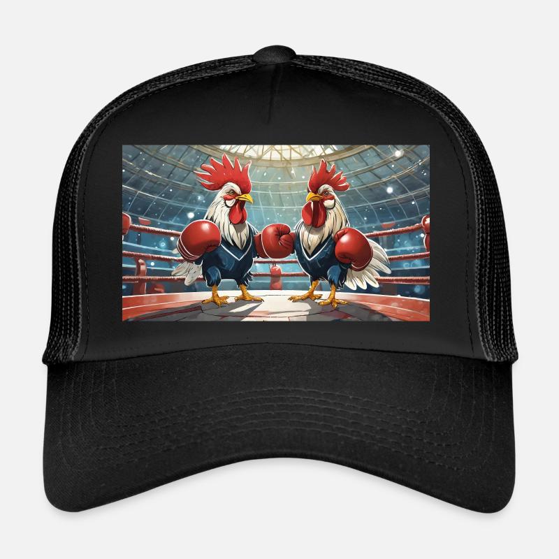 Jeu de mots : expression ambiguë – Kampfhähne (gamecocks) Casquette trucker 