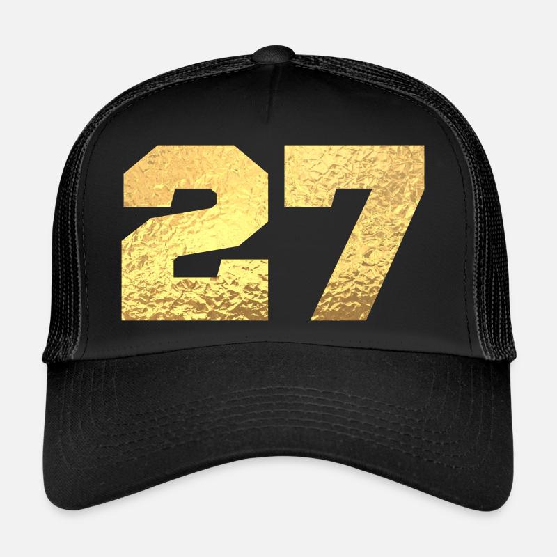 Numéro 27 paillettes doré - 27e anniversaire Casquette trucker 